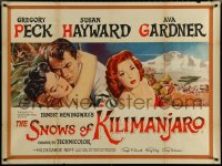 5z0119 SNOWS OF KILIMANJARO British quad 1952 Gregory Peck, Susan Hayward & Ava Gardner in Africa!