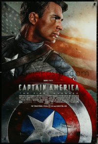 5z0336 CAPTAIN AMERICA: THE FIRST AVENGER advance DS 1sh 2011 Chris Evans holding his shield!