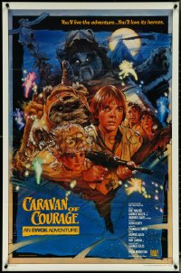 5z0337 CARAVAN OF COURAGE style B int'l 1sh 1984 Ewok Adventure, Star Wars, Struzan!