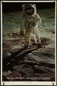 5z0204 MAN ON MOON 23x35 commercial poster 1969 Buzz Aldrin on the lunar surface by Armstrong!