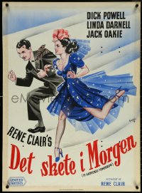 5z0236 IT HAPPENED TOMORROW Danish 1947 Dick Powell, Linda Darnell, Jack Oakie, Rene Clair!