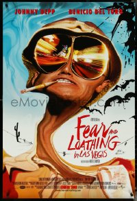 5z0389 FEAR & LOATHING IN LAS VEGAS advance DS 1sh 1998 Depp as Dr. Hunter S. Thompson, Steadman art!