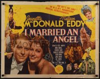 5z0844 I MARRIED AN ANGEL 1/2sh 1942 great c/u image of Jeanette MacDonald & Nelson Eddy!