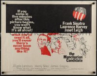 5z0854 MANCHURIAN CANDIDATE 1/2sh 1962 cool art of Frank Sinatra, directed by John Frankenheimer!