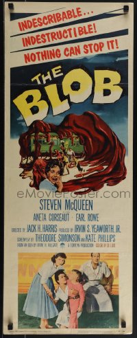 5z0670 BLOB insert 1958 Steve McQueen, cool art of the indescribable & indestructible monster!