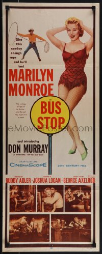 5z0674 BUS STOP insert 1956 full-length sexy Marilyn Monroe + photos with cowboy Don Murray!