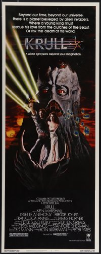 5z0694 KRULL insert 1983 art of Ken Marshall & Lysette Anthony in monster's hand!