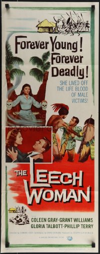 5z0695 LEECH WOMAN insert 1960 deadly female vampire drained love & life from every man she trapped!