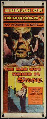 5z0700 MAN WHO TURNED TO STONE insert 1957 Victor Jory practices unholy medicine, cool horror art!