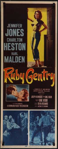 5z0712 RUBY GENTRY insert 1953 artwork of super sleazy bad girl Jennifer Jones standing in doorway!