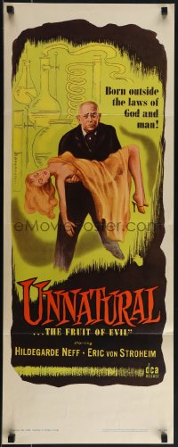 5z0725 UNNATURAL insert 1956 Rabenalt's Alraune, art of Erich von Stroheim & Hildegard Knef!