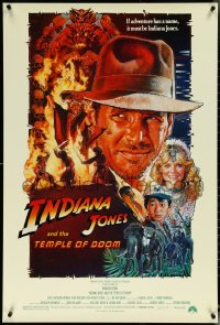 5z0431 INDIANA JONES & THE TEMPLE OF DOOM 1sh 1984 Harrison Ford, Kate Capshaw, Drew Struzan art!