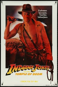 5z0432 INDIANA JONES & THE TEMPLE OF DOOM recalled teaser 1sh 1984 adventure is his name, different!