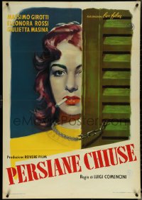 5z0247 BEHIND CLOSED SHUTTERS Italian 1sh 1953 Persiane Chiuse, smoking sexy woman, ultra rare!