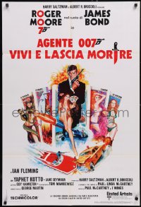 5z0253 LIVE & LET DIE Italian 1sh 1973 JO art of Roger Moore as James Bond & sexy tarot cards!