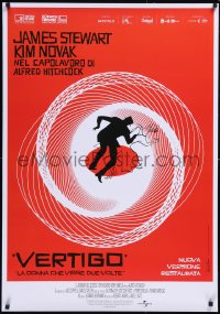 5z0254 VERTIGO Italian 1sh R2019 Alfred Hitchcock classic, cool artwork by Saul Bass!