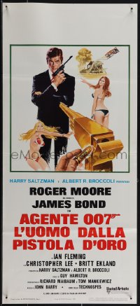 5z0751 MAN WITH THE GOLDEN GUN Italian locandina 1974 Roger Moore as James Bond, Enzo Sciotti art!