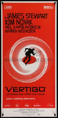 5z0757 VERTIGO Italian locandina R2019 Alfred Hitchcock classic, cool artwork by Saul Bass!