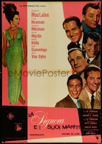 5z0266 WHAT A WAY TO GO Italian 27x38 pbusta 1964 Shirley MacLaine, Newman, Mitchum, Dean Martin!