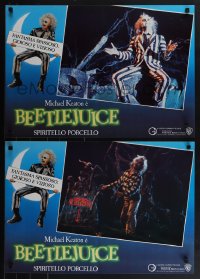 5z0885 BEETLEJUICE 8 Italian 18x26 pbustas 1988 Michael Keaton, Baldwin & Davis, Tim Burton!