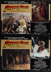 5z0888 INDIANA JONES & THE TEMPLE OF DOOM set of 8 Italian 18x26 pbustas 1984 Harrison Ford, Kate Capshaw!