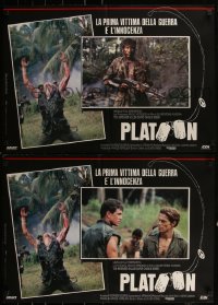 5z0870 PLATOON 11 Italian 18x26 pbustas 1987 Oliver Stone, Berenger, Dafoe, Vietnam War!