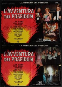 5z0890 POSEIDON ADVENTURE 8 Italian 18x26 pbustas 1973 Gene Hackman, Borgnine, cast images!