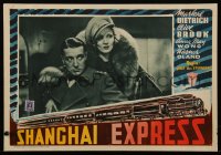 5z0910 SHANGHAI EXPRESS Italian 13x19 pbusta R1953 close up of Marlene Dietrich & Clive Brook!