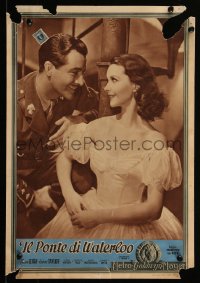 5z0911 WATERLOO BRIDGE Italian 13x19 pbusta R1951 Vivien Leigh & Robert Taylor in uniform!