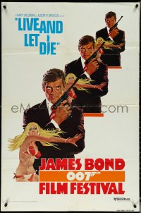 5z0444 JAMES BOND 007 FILM FESTIVAL 1sh 1976 McGinnis art of Roger Moore, Live and Let Die!