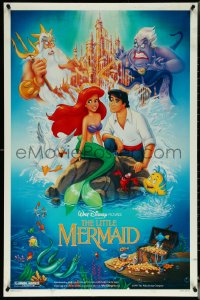 5z0467 LITTLE MERMAID DS 1sh 1989 Bill Morrison art of Ariel & cast, Disney underwater cartoon!