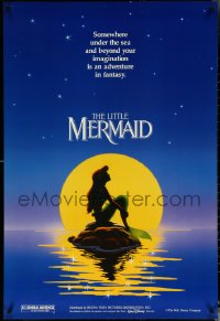 5z0469 LITTLE MERMAID teaser DS 1sh 1989 Disney, great art of Ariel in moonlight by Morrison/Patton!