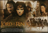 5z0231 LORD OF THE RINGS: THE FELLOWSHIP OF THE RING 49x72 video poster 2002 Tolkien, cast montage!