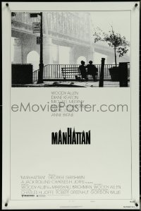 5z0483 MANHATTAN style B 1sh 1979 classic image of Woody Allen & Diane Keaton by bridge!