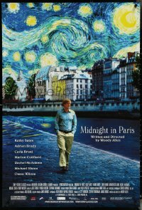 5z0491 MIDNIGHT IN PARIS 1sh 2011 cool image of Owen Wilson under Van Gogh's Starry Night!