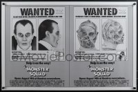 5z0496 MONSTER SQUAD advance 1sh 1987 wacky wanted poster mugshot images of Dracula & the Mummy!