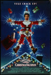 5z0508 NATIONAL LAMPOON'S CHRISTMAS VACATION DS 1sh 1989 Consani art of Chevy Chase, yule crack up!