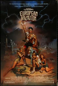 5z0509 NATIONAL LAMPOON'S EUROPEAN VACATION 1sh 1985 Chevy Chase, wacky fantasy art by Vallejo!