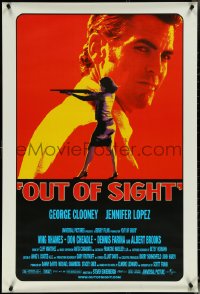 5z0523 OUT OF SIGHT DS 1sh 1998 Steven Soderbergh, cool image of George Clooney, Jennifer Lopez!