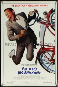 5z0528 PEE-WEE'S BIG ADVENTURE 1sh 1985 Tim Burton, best image of Paul Reubens & his beloved bike!