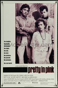 5z0537 PRETTY IN PINK 1sh 1986 great portrait of Molly Ringwald, Andrew McCarthy & Jon Cryer!