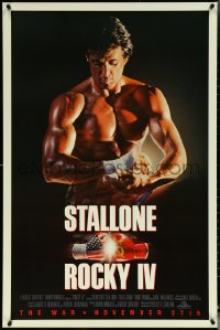 5z0566 ROCKY IV advance 1sh 1985 great image of champ Sylvester Stallone, the war starts in November!