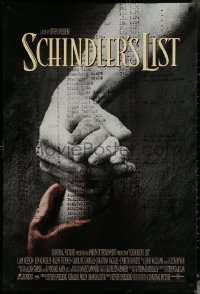 5z0573 SCHINDLER'S LIST int'l DS 1sh 1993 Steven Spielberg World War II classic, Best Picture!