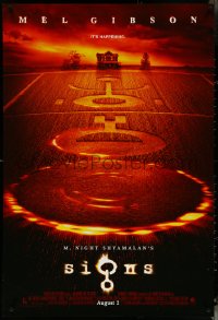 5z0583 SIGNS advance DS 1sh 2002 M. Night Shyamalan, Mel Gibson, Joaquin Phoenix, Abigail Breslin