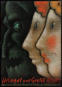 5z0177 HANSEL UND GRETEL 24x33 German stage poster 1985 them and the witch by Mieczyslaw Gorowski!