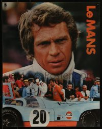 5z0815 LE MANS 17x22 special poster 1971 Gulf Oil, close up of race car driver Steve McQueen!