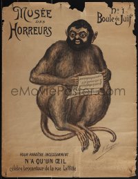 5z0821 MUSEE DES HORREURS #1 20x26 French special poster 1900 anti-Dreyfusard, V. Lenepveu art!