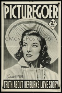 5z0202 PICTUREGOER 20x30 English advertising poster 1938 Truth About Katharine Hepburn's Love Story!