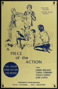 5z0161 PIECE OF THE ACTION 23x35 special poster 1976 she learned school never taught, ultra rare!