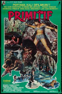 5z0151 PRIMITIVES 25x37 Indonesian special poster 1978 Primitif, wild Indonesian cannibal horror!